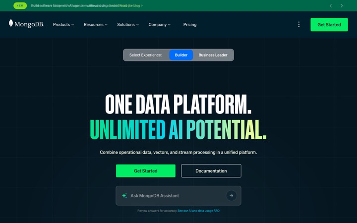 The mongodb homepage