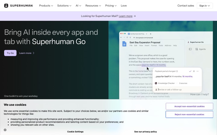 The superhuman homepage