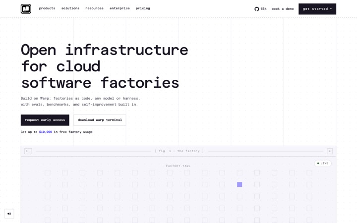 The warp homepage